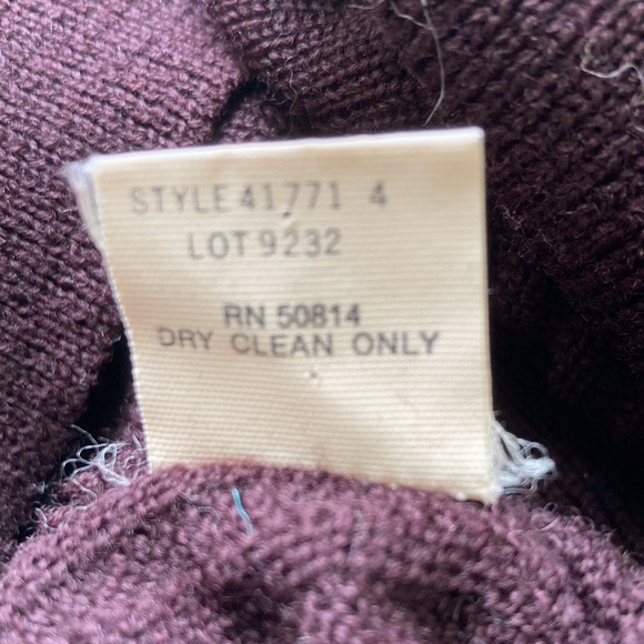 Vintage 80s plum knit wool crew neck sweater dolman sleeves made in Italy EVC - Picture 16 of 16